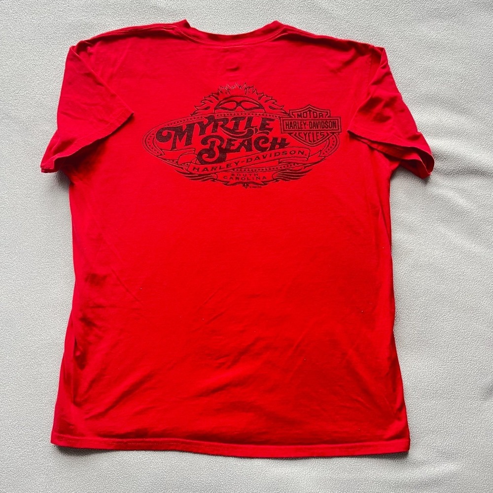 Harley Davidson T Shirt Mens Medium Myrtle Beach South‎ Carolina Logo Knit Hanes